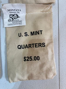 2007-D Montana State Quarter Original Mint Sewn Bag 100 coins - Picture 1 of 1