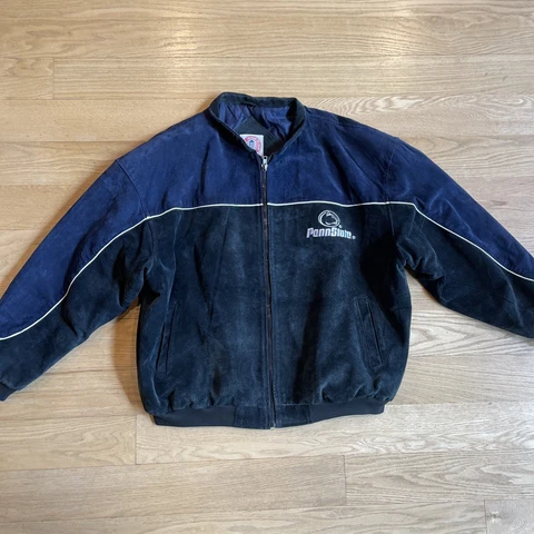 VINTAGE Penn State Leather Jacket Essex Mens 2XL XXL Lined Sueded Varsity Cover