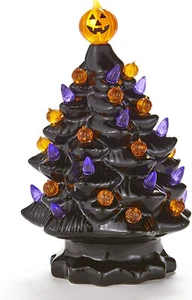 Lighted Ceramic Halloween Tree Decoration - Battery Powered - Large - Picture 1 of 2
