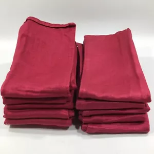 RED CLOTH DINNER NAPKINS 11 Pcs 16"x 19" Cotton Blend Christmas Holiday Decor - Picture 1 of 9