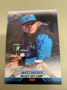 Matt Snyder Signed Card 2022 Beloit Sky Carp Team Card