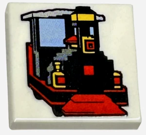 New LEGO Trainn Printed 2x2 Tile Painting Steam Engine Red Scoop Stack Old West - Picture 1 of 1