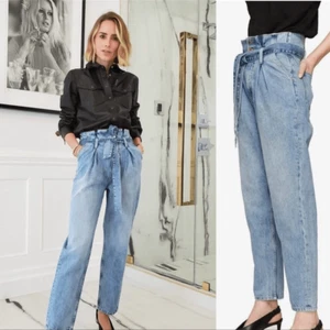 Pantalones de mezclilla para mujer Anine Bing Everly bolsa de papel cintura alta en estanque talla 24 - Imagen 1 de 8