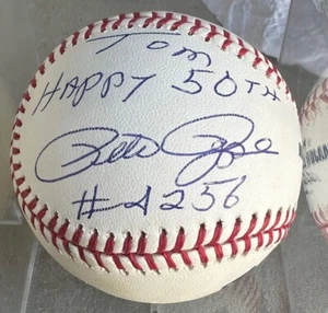 PETE ROSE "4256" Autographed Signed Baseball on ROMLB BAS Cert 7 - Picture 1 of 2