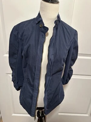 CHAQUETA BLAZER XCVI WEARABLES NEGRA MEZCLA ALGODÓN Cremallera Cuello Corto Manga 3/4 M Azul Foto 1 de 4