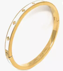 Kate Spade New York Spot The Spade Hinged Bangle Bracelet White – NEW - Picture 1 of 3