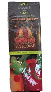 Briarwood Lane House Flag Welcome Pumpkin Fall Leaves Autumn Flag 28" x 40" - Picture 1 of 14