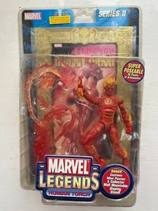 BOXED 2002 MARVEL LEGENDS SERIES 2 II HUMAN TORCH ACTION FIGURE TOY BIZ - Picture 1 of 5