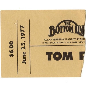TOM PAXTON Concert Ticket Stub NEW YORK NY 6/25/77 THE BOTTOM LINE RAMBLIN' BOY - Picture 1 of 1