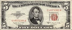 1953B $5 Vintage Red Seal Federal Reserve Note - Rare Collectible Bill! - Picture 1 of 2