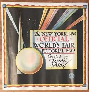 SARG ""NEW YORK 1939 MAPPA PITTORICA UFFICIALE DEL MONDO FIERA"" 1939 IN OTTIME CONDIZIONI OTTIMO COLORE! - Foto 1 di 1