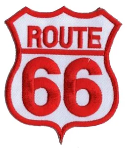 Patche écusson Route USA rouge motard biker thermocollant transfert patch - Foto 1 di 6