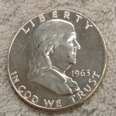 1963 P  FRANKLIN   HALF DOLLAR  TP-3392 - Image 1 of 2