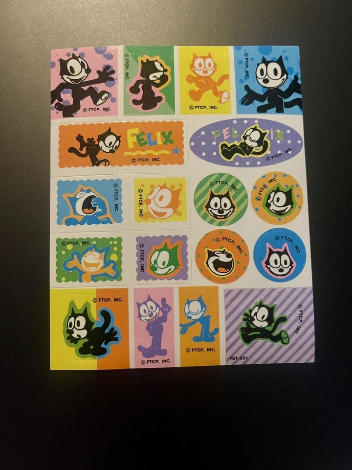 Hoja de pegatinas vintage Félix el gato blancas Foto 1 de 1