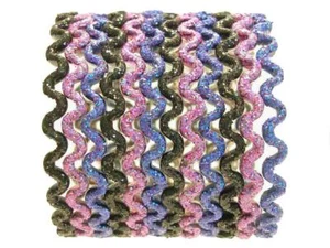 Brazaletes ondulados de vidrio brillante pulseras indias nupciales negro azul lavanda 2,10 ml - Imagen 1 de 2