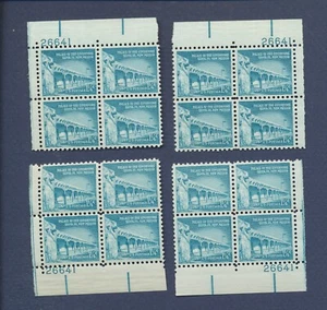 USA - Scott 1031A - 1 1/4 cents Matched Plate Blocks - - Picture 1 of 1