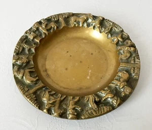 India vintage ashtray bronze Plate - Picture 1 of 7