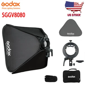 US Godox 80X80cm Collapsible Grid Softbox+S2 Bracket For Camera Flash Speedlite - Picture 1 of 14