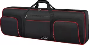 Padded 76-Key Keyboard Case with Handle & Straps, 3 Pockets for Accessories - Picture 1 of 9