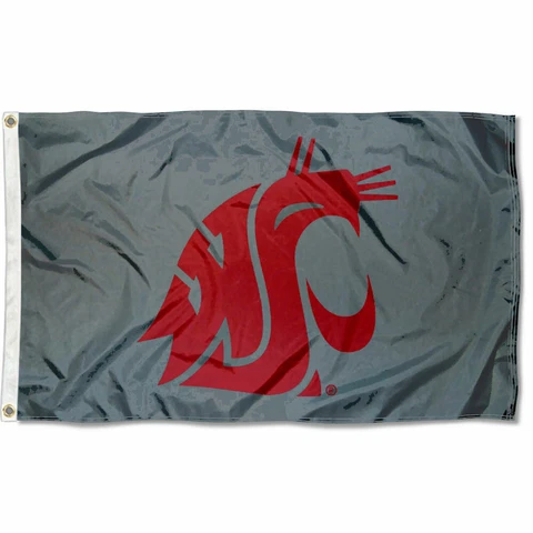 Washington State Cougars Cougar Grey Flag Large 3x5 Cover
