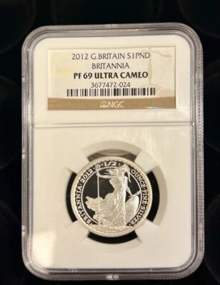 2012 UK Britannia Silver Proof Coin  1 PND NGC PF 69 ULTRA CAMEO - Image 1 of 2