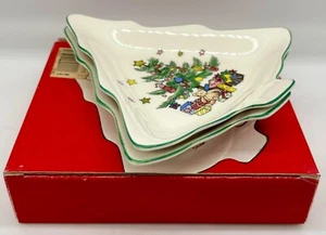 2 SMALL CLASSIC NIKKO HAPPY HOLIDAYS CANDY OR NUT DISHES, BOX, EXCELLENT COND - Picture 1 of 21