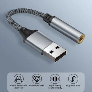 USB Sound Card 3.5mm Jack Female Audio Adapter Headphone Micphone Adapter - Photo 1/9