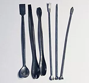 Spatola da laboratorio in acciaio inox mini cucchiaio micro set 6 pezzi 8" farmacia medica nuova - Foto 1 di 4