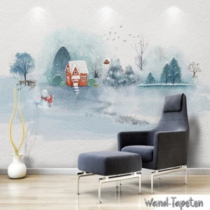 Fotomural no tejido papel pintado murales acuarela pintado a mano paisaje de tinta 3373 - Imagen 1 de 3
