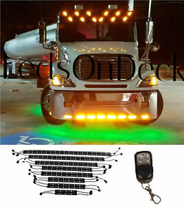 LED Wireless 16pc SemiTruck UnderGlow Neon Lights Kit Freightliner