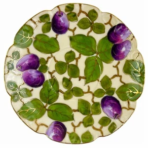Wien Österreich überbackene Kabinett Teller Untertasse Pflaumen botanisch handbemalt 6" - Bild 1 von 14