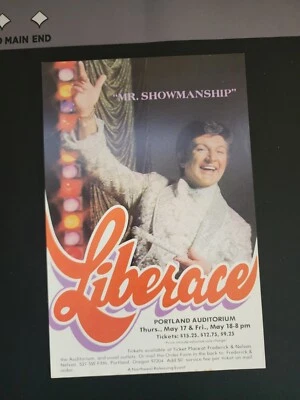 Liberace Concert Portland Auditorium 17 de mayo concierto formulario de pedido por correo 9"x6" raro Foto 1 de 4