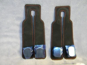 2-PACK BLACK LEATHER PURSE HOOKS FOR CAR HEADREST & SEATBACK STORAGE-NEW - Picture 1 of 7