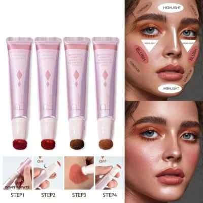 Liquid Face Cream Contour Stick Sheer Coverage Highlighter Bronzer Blush Wand - Image 1 of 4