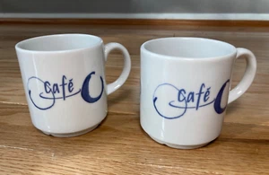 Royal Doulton Saturn Cafe Coffee Mugs Discontinued Blue Rings 2000 SET OF 2 - Picture 1 of 8
