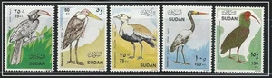 Sudan 1990 Stamp Set Birds SC 387-391 Marabou, Ibis, Saddle Bill, Zande Hornbill - Picture 1 of 1