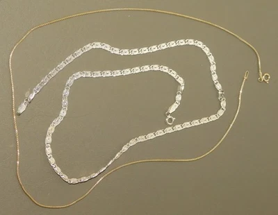 Lote de 2 collar vintage de plata de ley 925 sin chatarra 20 gramos Foto 1 de 4