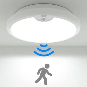 Motion Sensor LED Ceiling Light Battery Operated 6000K 300LM Wireless White - Picture 1 of 10