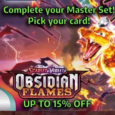 Pokémon Obsidian Flames Rev Holo's Pick Your Card (1-197) Complete Your Set!! - Image 1 of 4