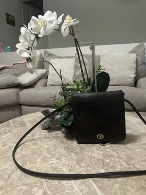 Vtg Coach Compact Pouch Bag  Leather Brass Hardware, Classic Turnlock - Image 1 of 4