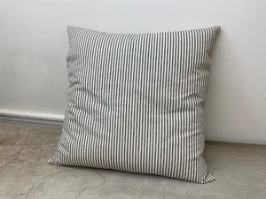 Farm House Ticking Pillow==== Feather/Down Insert 24x24 VINTAGE 80 YRS - Picture 1 of 1