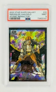 2022 Topps Star Wars Galaxy 22 Smuggler Han Solo Atomic Refractor PSA 9 Mint - Picture 1 of 2