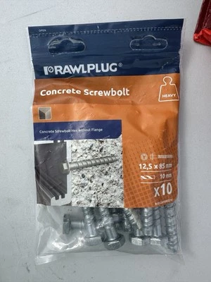 TORNILLOS DE HORMIGÓN RAWLPLUG - 12,5 x 85 mm paquete de 10 Foto 1 de 2