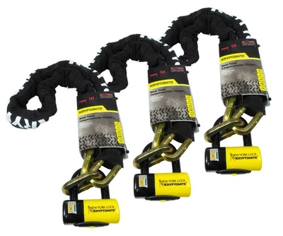 3x Kryptonite New York Fahgettaboudit Bike Chain 1415 and Disc Lock: 5' (150cm) - Image 1 of 4