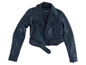Trueprodigy Giacca Pelle Donna Nera Biker (IT 38, EU 34) - Foto 1 di 3