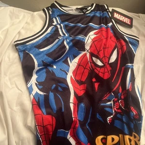 Lids Exclusive Spider Man Marvel All Over Print Mesh Jersey - Youth XLarge - NWT - Picture 1 of 10