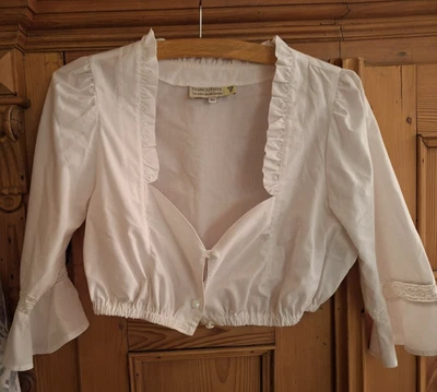 sehr schöne  weiße Trachten Dirndl- Bluse Damen Gr. 40 Rüschen  - Bild 1 von 4