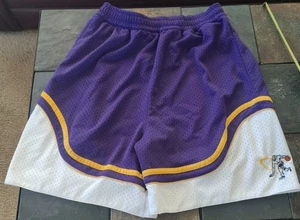 Pantalones Cortos De Colección Y 1 Grandes Púrpura Amarillo Blanco Baloncesto Años 90 Y2K Heavy Hip Hop - Imagen 1 de 13