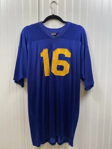 True Vintage 1970s Windsor Lancers #16 Football Jersey Men’s 42-44 Blue USA Made - Picture 1 of 12