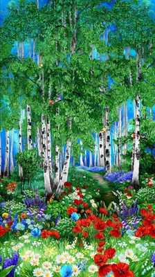 Timeless Treasures Forest Bloom Wildflower Meadow Cotton Fabric Quilt Panel - Image 1 of 2